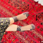 جوراب مجلسی گیپوری برگ‌انجیری