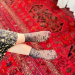 جوراب مجلسی گیپوری گلدار منحنی