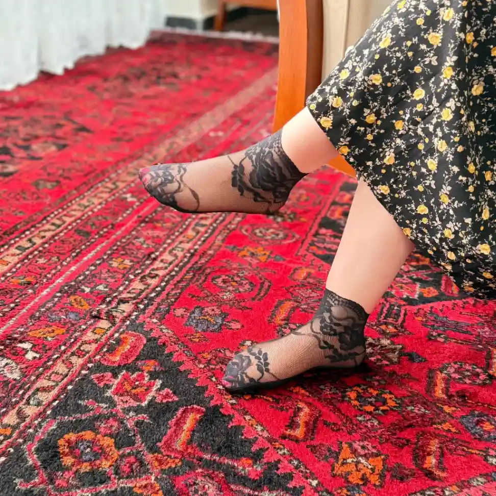 گل درشت جوراب مجلسی گیپوری گل درشت - تصویر 1